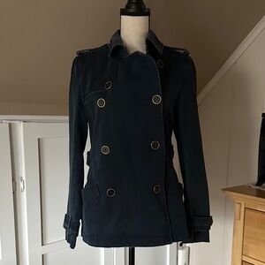 Old Navy Navy Blue Trench Coat